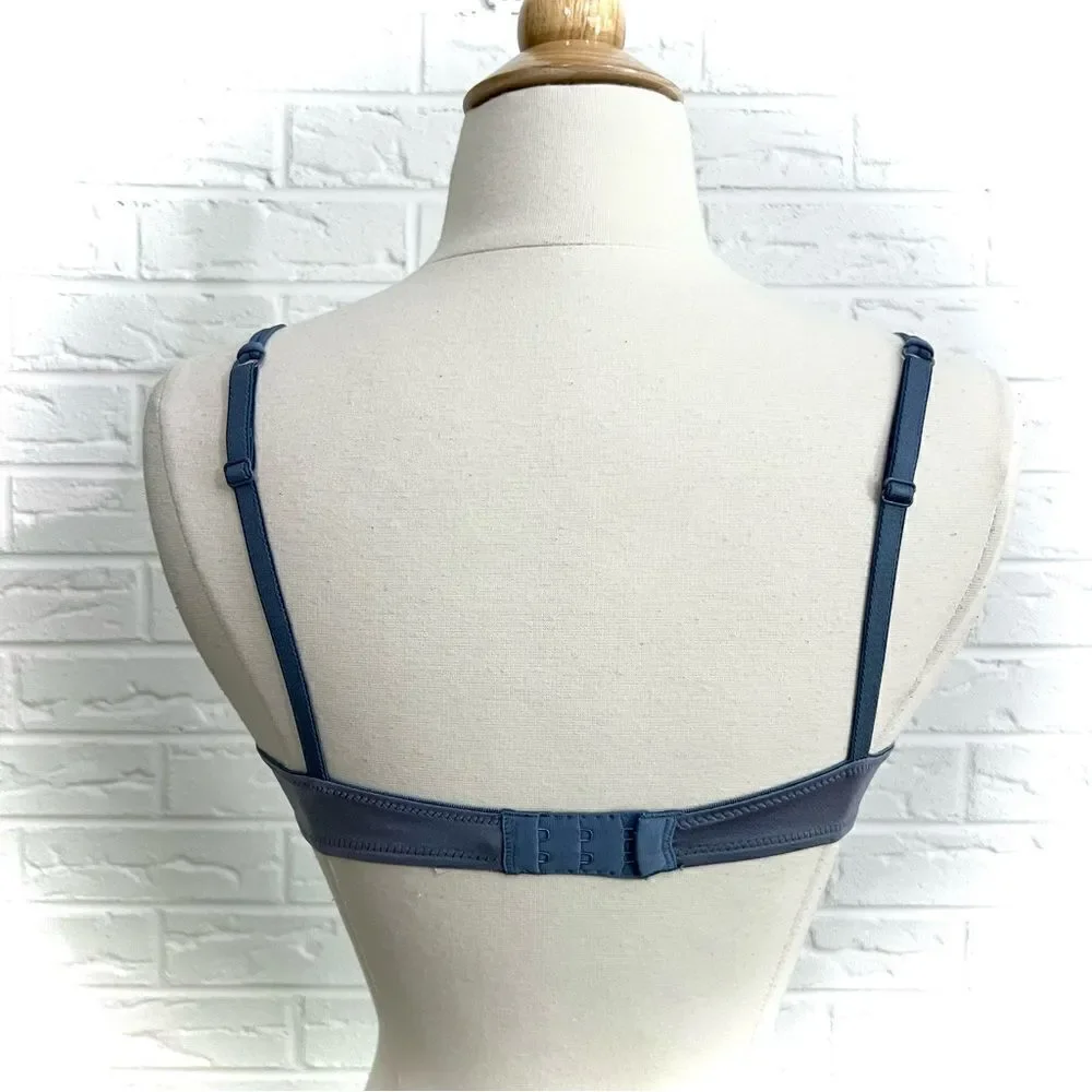 VINTAGE Y2K Lace Bra Steele Blue Size 34B